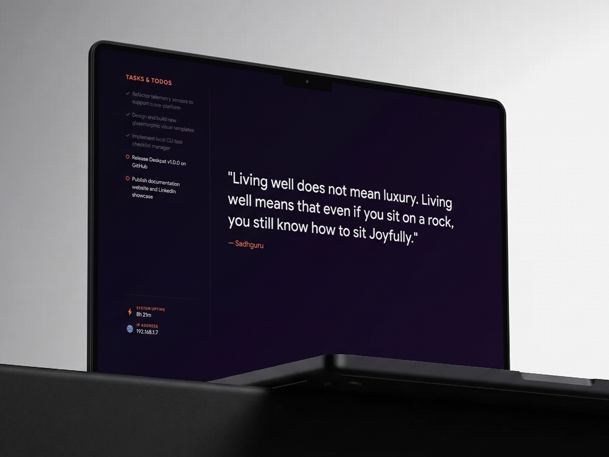 Deskpat Spanned Dashboard Workspace Mockup